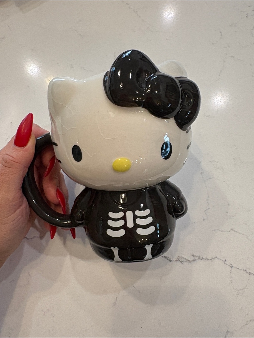Hello Kitty Black & White Skeleton Ceramic Mug by Hello Kitty